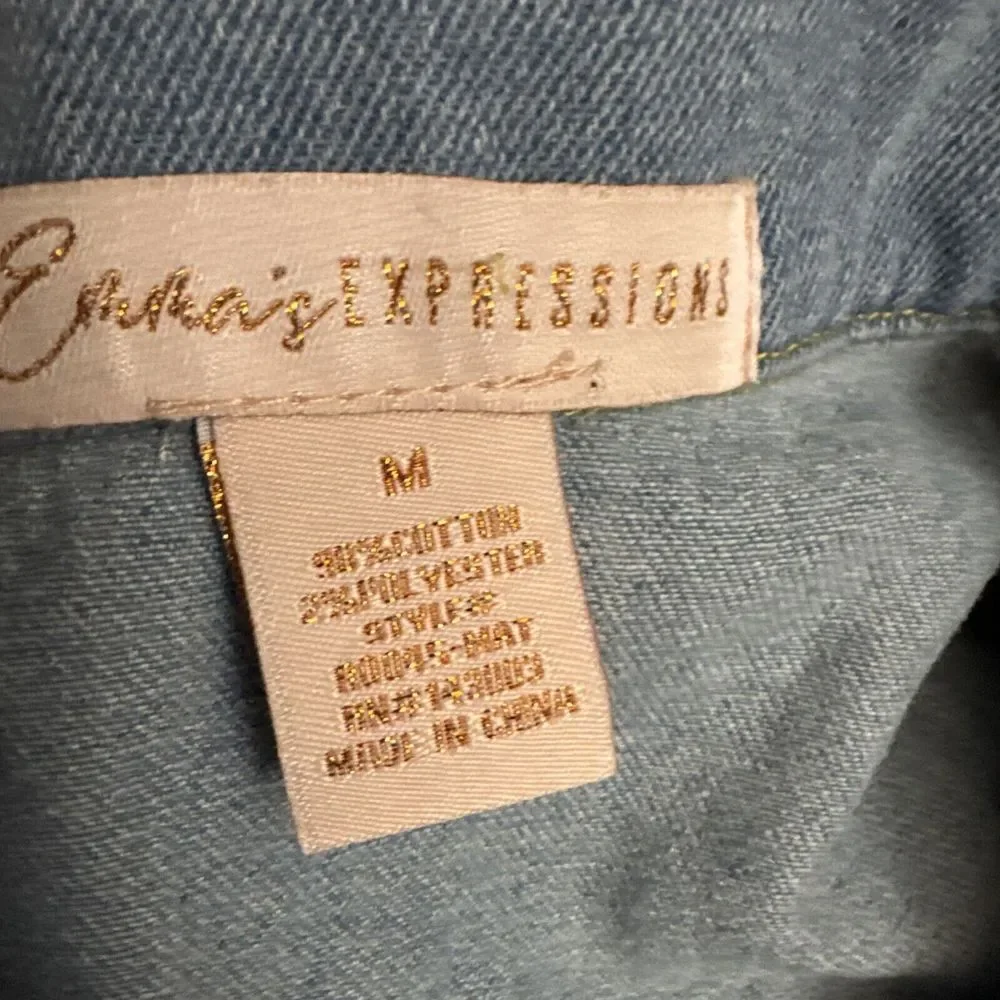 Emmas Expressions Womens Denim‎ Jacket M Beachy